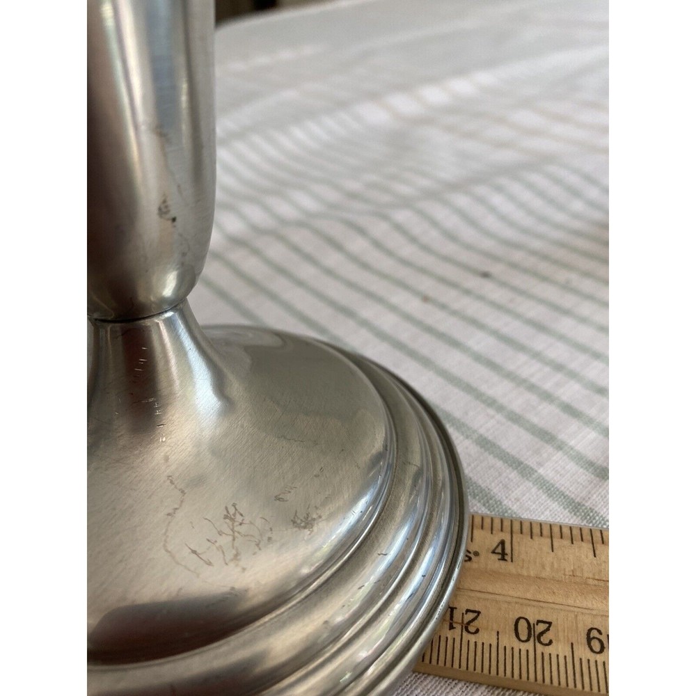 Pair of Reed & Barton Pewter Classically Designed Candlestick Holders P214 - Picture 8 of 10